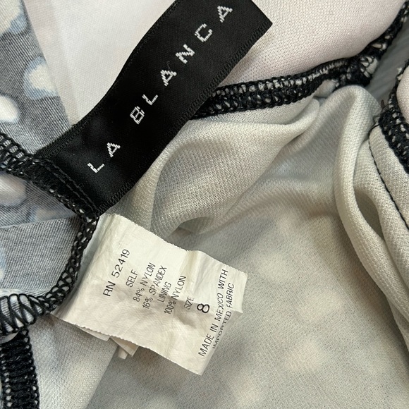 La Blanca Black White One Piece Swim Suit Bathing Suit Size 8 - Picture 3 of 4